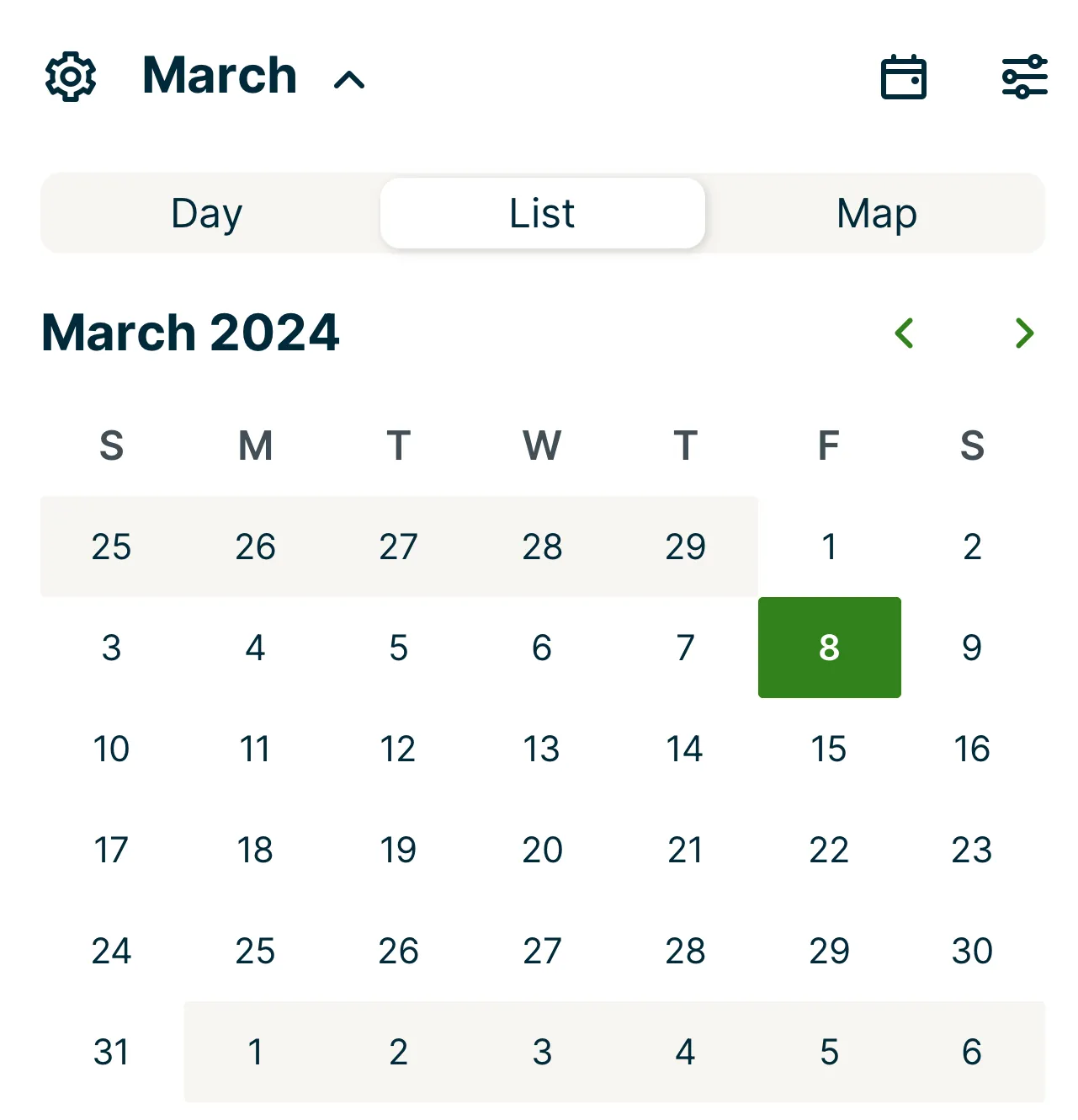Month picker