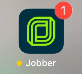 Jobber app icon with a badge showing one notification
