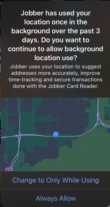 iOS background location services reminder