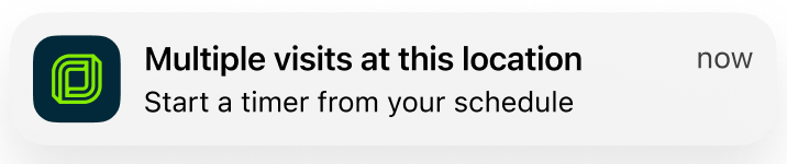 push notification showing multiple visits at this location