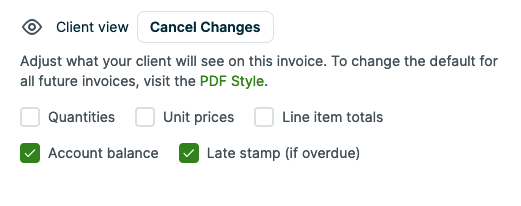 client view expanded options