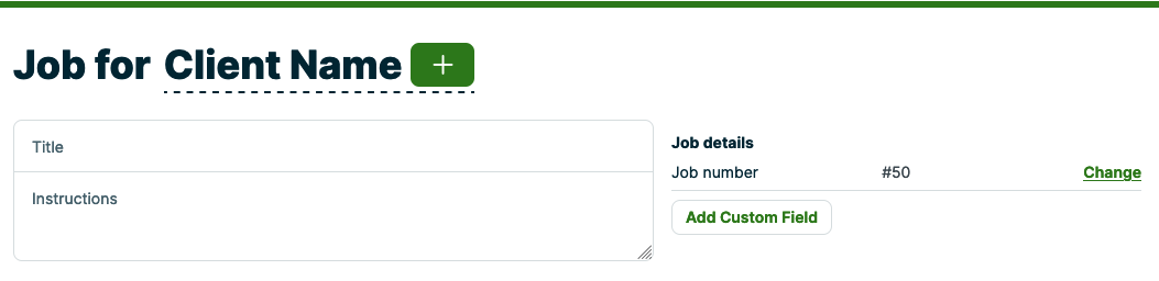 job for select client name with an option to chose the client