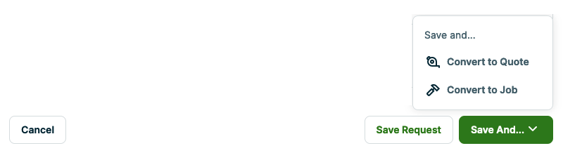 request save options