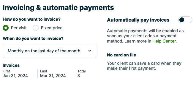invoicing options for how to invoice and when to invoice