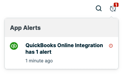 Quickbooks integration app alerts