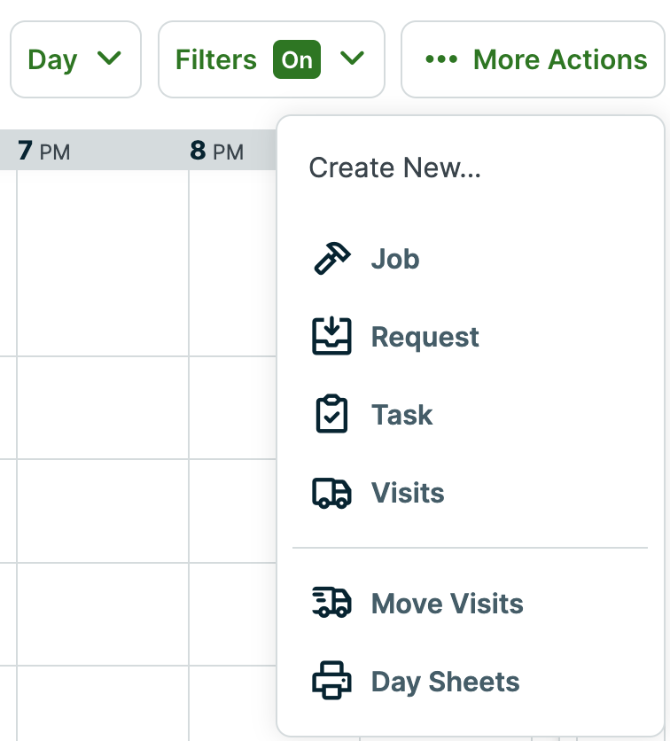 more actions menu options expanded