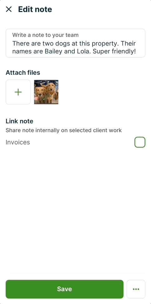 selecting delete note, then confirming the deletion.