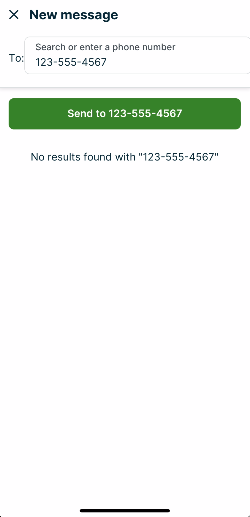 field where a client phone can be searched or entered