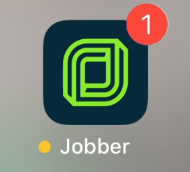 Jobber app icon with a badge showing one notification