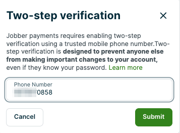 two-step verification setup prompt