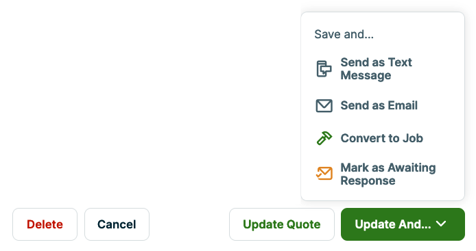 quote update options