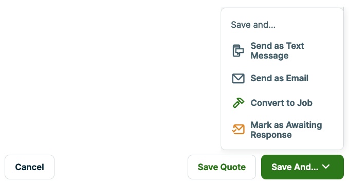 quote save options