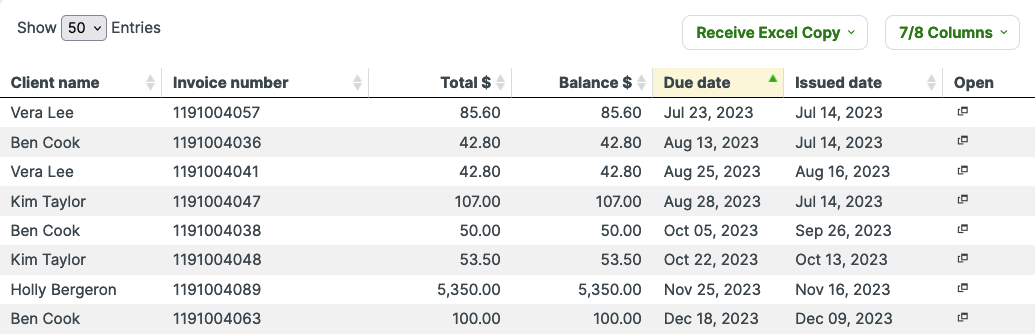 projected income report