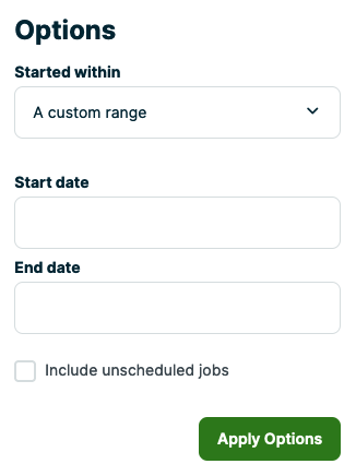 Custom date range where you can pick a start and end date