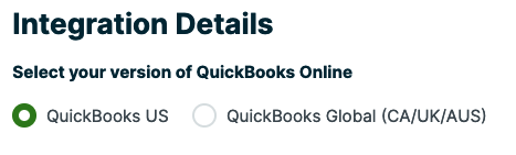 Select your version of Jobber Online section of the integration details