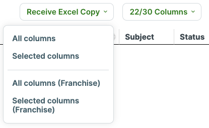 column options from a report