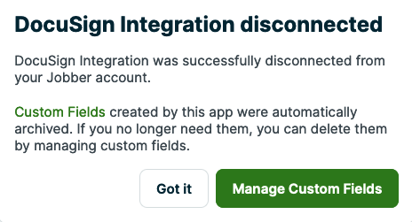 Confirmation window when app disconnected