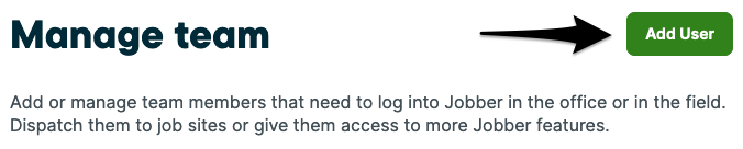 arrow pointing to add user button