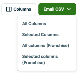 Email CSV button options