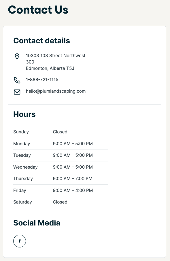 contact us from client hub. shows the phone number and hours of the service provider