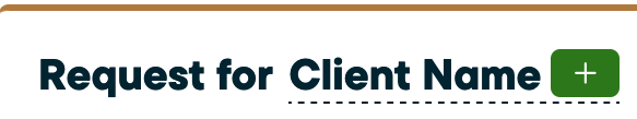 Request for add client name