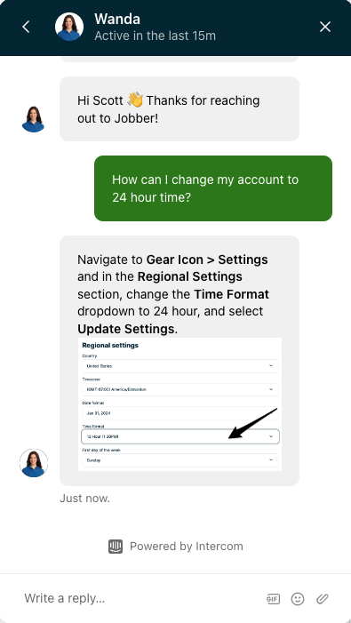 an attachment sent in chat