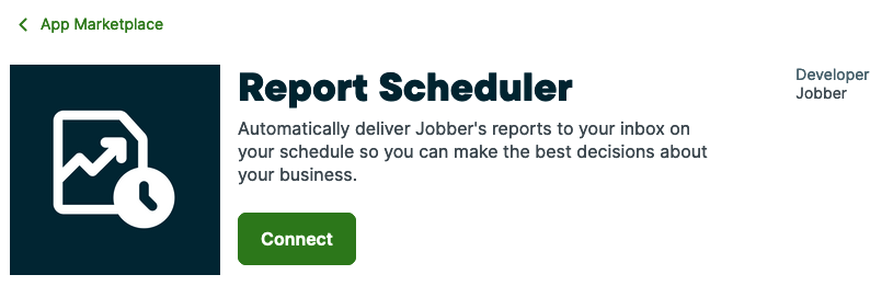 Top part of an integration's
App Marketplace page when the integration is not connected