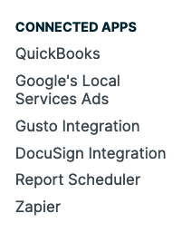 Connected Apps section
of the Settings menu