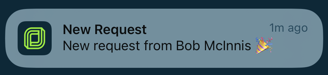 New request push notification in iOS
