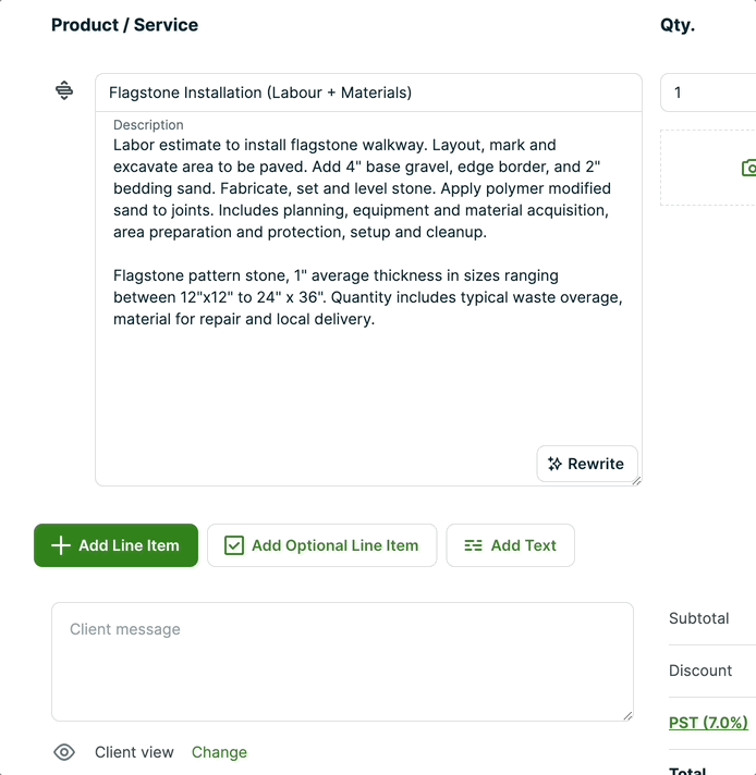 Rewrite quote description