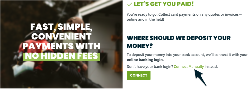 option to connect manually