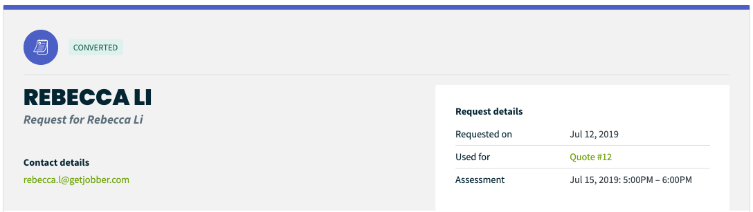 request in converted status