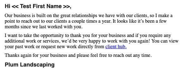 preview of the it's been a while campaign email