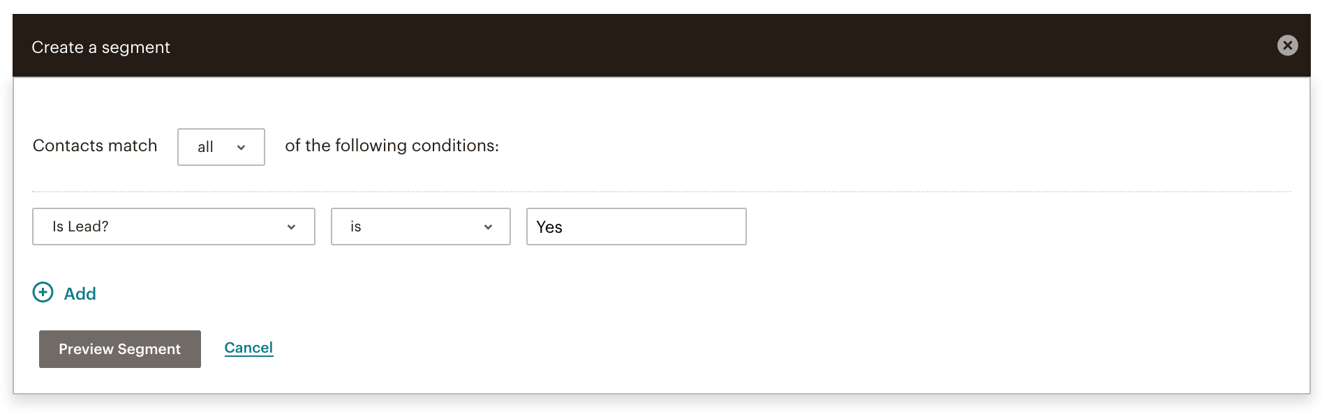 create a segment in mailchimp