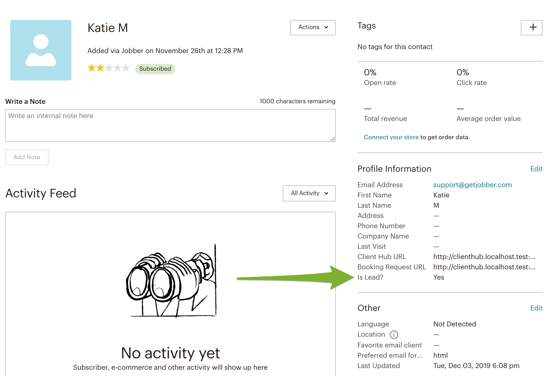contact in mailchimp