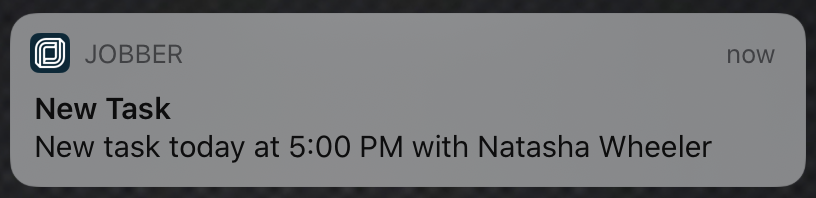 push notificaton letting you know you have a new task