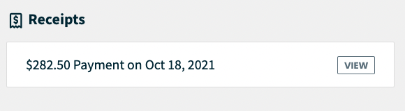 reciept section below invoice in client hub. There's a button in client hub to view a receipt